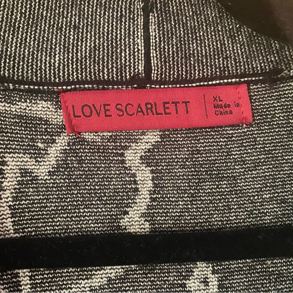 NWT Love Scarlett open cardigan. XL. Black and white print - Picture 3 of 4